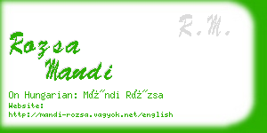 rozsa mandi business card